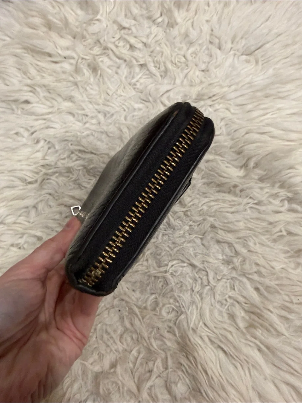 Fossil Black Pebbled‎ Leather Sydney Zip Around Wallet
